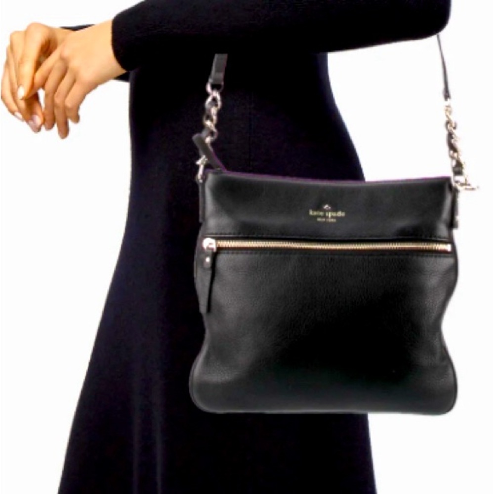 Kate Spade New York Cobble Hill Black Pebbled Caviar Leather Crossbody